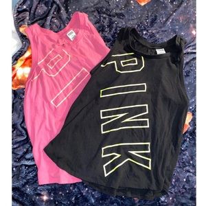 2 PINK racer back Tank Tops m&l